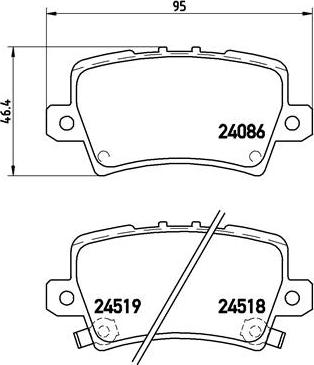 Brembo P 28 038 - Тормозные колодки, дисковые, комплект parts5.com