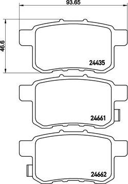 Brembo P 28 072 - Тормозные колодки, дисковые, комплект parts5.com