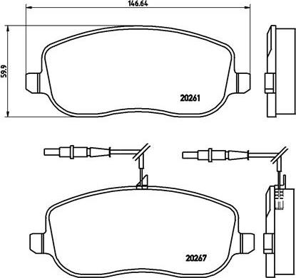 Brembo P 23 090 - Тормозные колодки, дисковые, комплект parts5.com