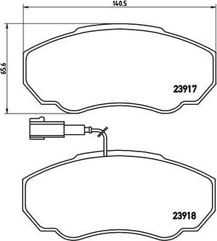 Brembo P 23 091 - Тормозные колодки, дисковые, комплект parts5.com