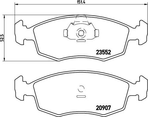 Brembo P 23 079 - Тормозные колодки, дисковые, комплект parts5.com