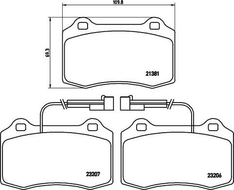 Brembo P 23 074 - Тормозные колодки, дисковые, комплект parts5.com