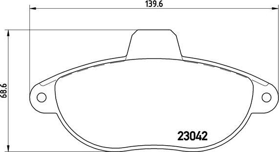 Brembo P 23 072 - Тормозные колодки, дисковые, комплект parts5.com