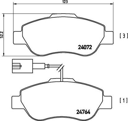 Brembo P 23 107 - Тормозные колодки, дисковые, комплект parts5.com