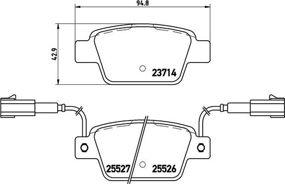 Brembo P 23 135 - Тормозные колодки, дисковые, комплект parts5.com