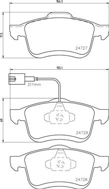 Brembo P 23 130 - Тормозные колодки, дисковые, комплект parts5.com