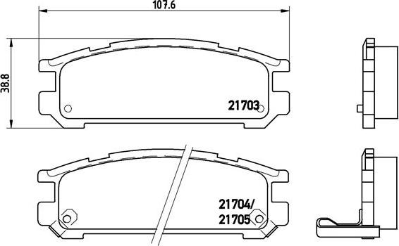 Brembo P 78 005 - Тормозные колодки, дисковые, комплект parts5.com