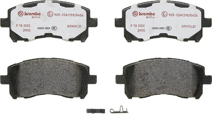 Brembo P 78 010X - Тормозные колодки, дисковые, комплект parts5.com