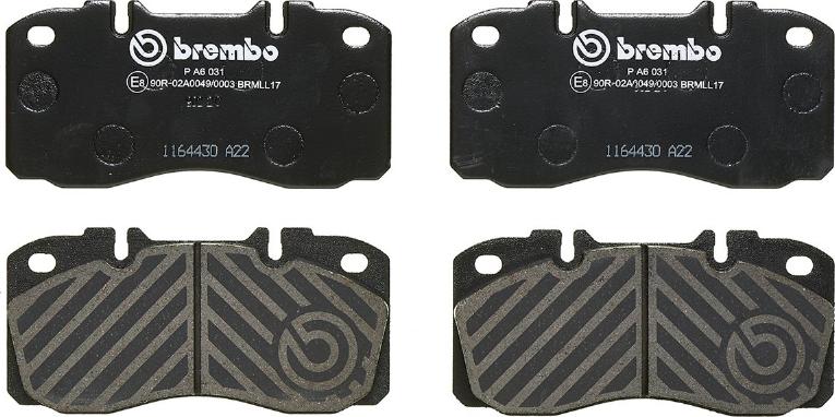 Brembo P A6 031 - Тормозные колодки, дисковые, комплект parts5.com