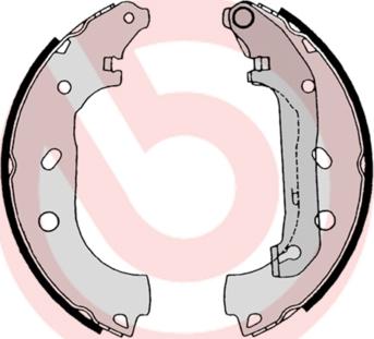 Brembo S 24 539 - Комплект тормозных колодок, барабанные parts5.com