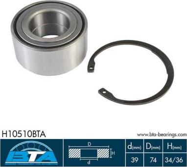 BTA H10510BTA - Комплект подшипника ступицы колеса parts5.com