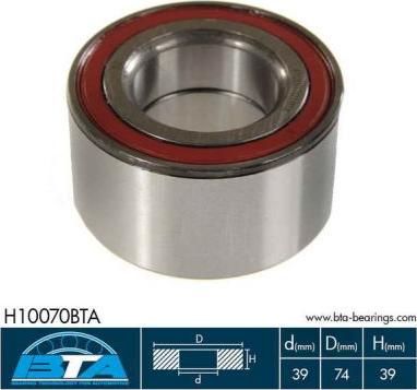 BTA H10070BTA - Комплект подшипника ступицы колеса parts5.com