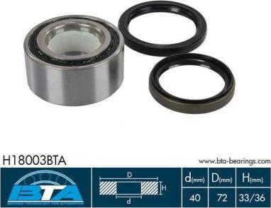 BTA H18003BTA - Комплект подшипника ступицы колеса parts5.com