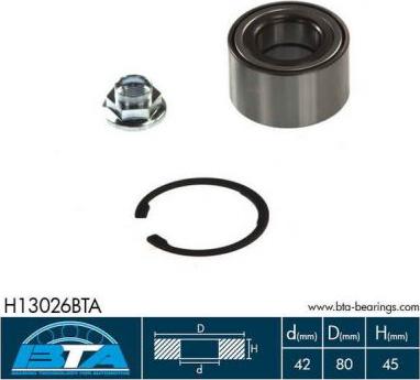 BTA H13026BTA - Комплект подшипника ступицы колеса parts5.com