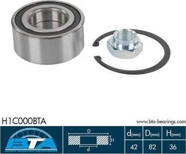 BTA H1C000BTA - Комплект подшипника ступицы колеса parts5.com