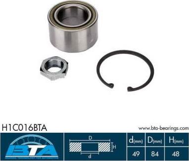 BTA H1C016BTA - Комплект подшипника ступицы колеса parts5.com