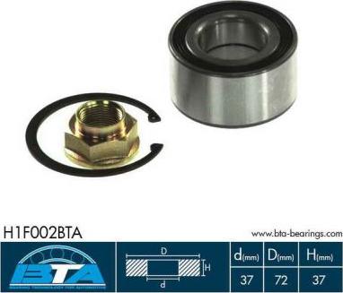 BTA H1F002BTA - Комплект подшипника ступицы колеса parts5.com