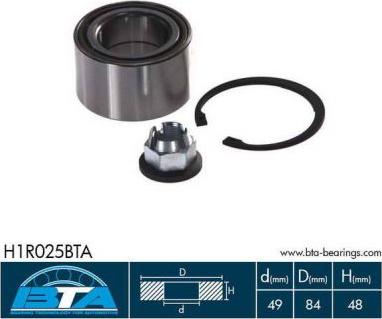 BTA H1R025BTA - Комплект подшипника ступицы колеса parts5.com