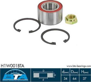 BTA H1W001BTA - Комплект подшипника ступицы колеса parts5.com