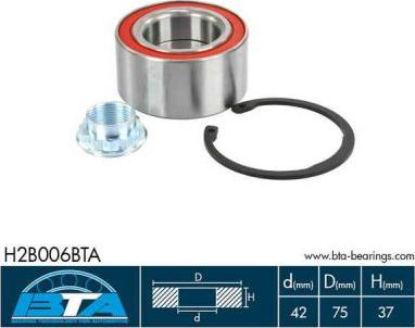 BTA H2B006BTA - Комплект подшипника ступицы колеса parts5.com