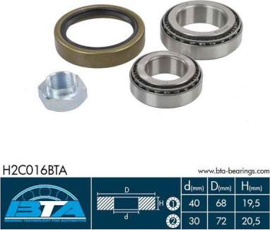 BTA H2C016BTA - Комплект подшипника ступицы колеса parts5.com