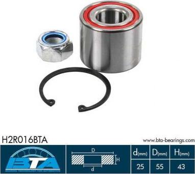 BTA H2R016BTA - Wheel hub, bearing Kit parts5.com