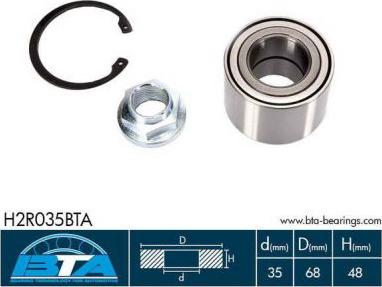 BTA H2R035BTA - Wheel hub, bearing Kit parts5.com