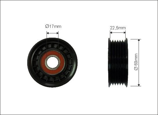 Caffaro 98-00 - Направляющий ролик, поликлиновый ремень parts5.com