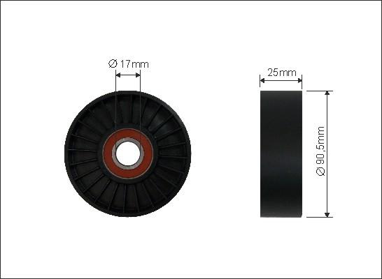 Caffaro 97-00 - Направляющий ролик, поликлиновый ремень parts5.com