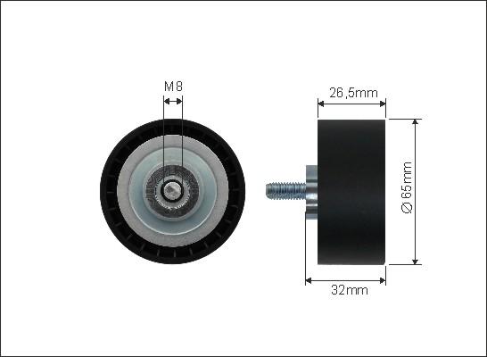 Caffaro 444-03 - Направляющий ролик, поликлиновый ремень parts5.com