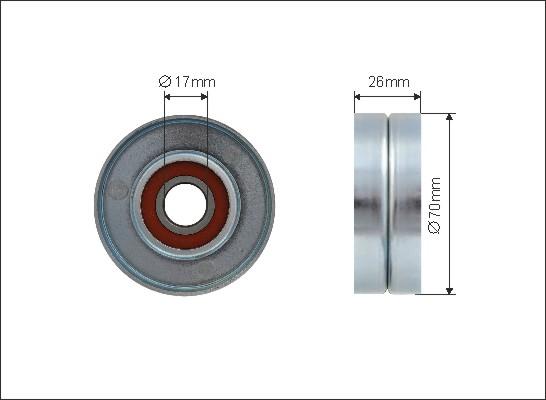 Caffaro 458-05 - Направляющий ролик, поликлиновый ремень parts5.com