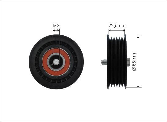 Caffaro 457-99 - Deflection / Guide Pulley, v-ribbed belt parts5.com