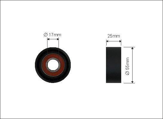 Caffaro 46-00 - Направляющий ролик, поликлиновый ремень parts5.com