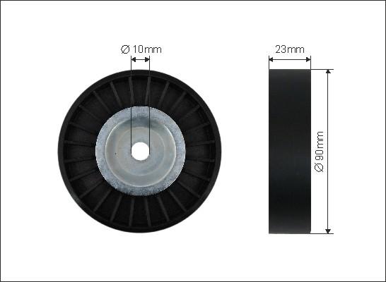 Caffaro 412-99 - Deflection / Guide Pulley, v-ribbed belt parts5.com