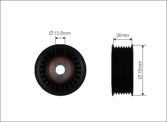 Caffaro 489-99 - Направляющий ролик, поликлиновый ремень parts5.com