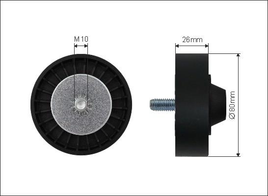 Caffaro 483-26 - Направляющий ролик, поликлиновый ремень parts5.com