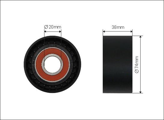 Caffaro 485-00 - Направляющий ролик, поликлиновый ремень parts5.com