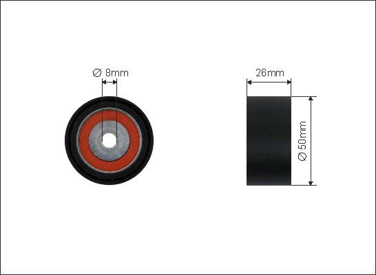 Caffaro 500448 - Deflection / Guide Pulley, v-ribbed belt parts5.com