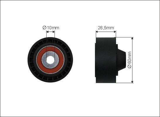 Caffaro 500452 - Направляющий ролик, поликлиновый ремень parts5.com