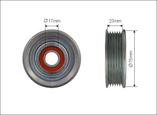 Caffaro 500431 - Deflection / Guide Pulley, v-ribbed belt parts5.com