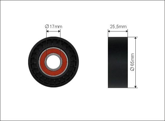 Caffaro 500595 - Направляющий ролик, поликлиновый ремень parts5.com