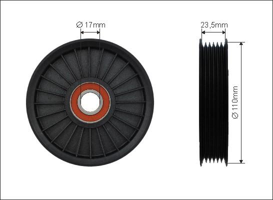 Caffaro 500572 - Deflection / Guide Pulley, v-ribbed belt parts5.com