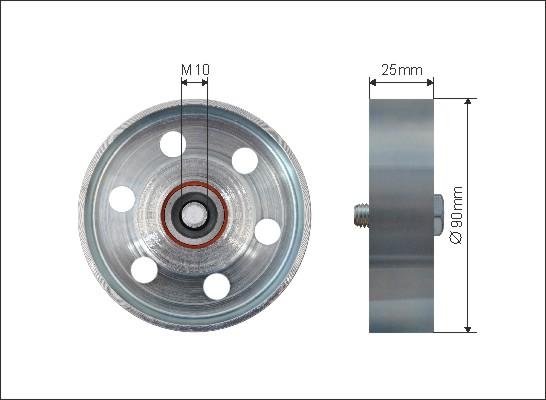 Caffaro 500047 - Deflection / Guide Pulley, v-ribbed belt parts5.com