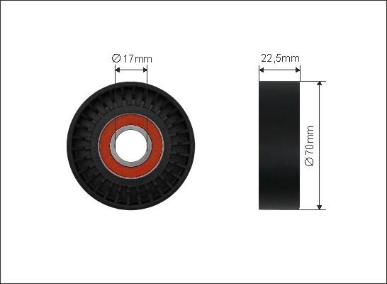 Caffaro 500065 - Направляющий ролик, поликлиновый ремень parts5.com