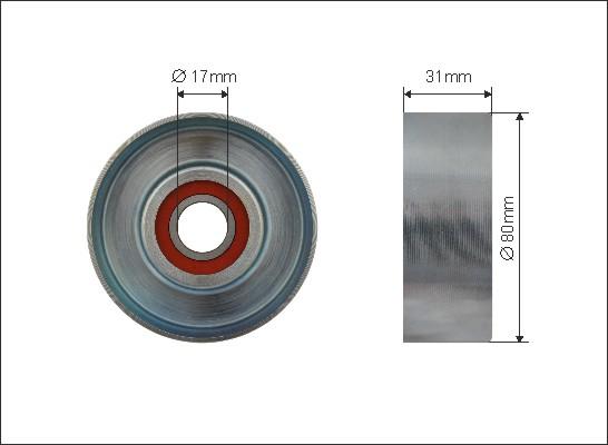 Caffaro 500085 - Направляющий ролик, поликлиновый ремень parts5.com