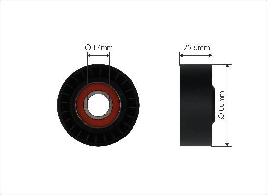 Caffaro 500025 - Направляющий ролик, поликлиновый ремень parts5.com