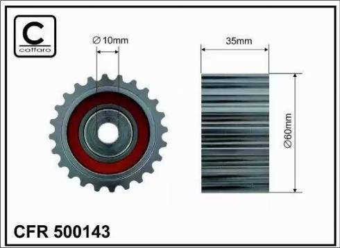 Caffaro 500143 - Deflection / Guide Pulley, timing belt parts5.com