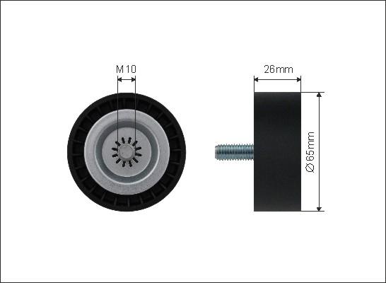 Caffaro 500132 - Deflection / Guide Pulley, v-ribbed belt parts5.com