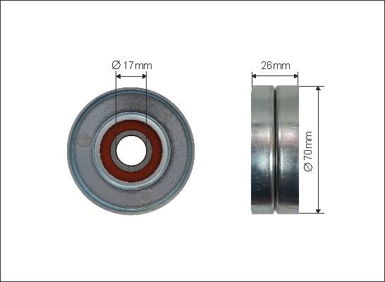 Caffaro 500125 - Deflection / Guide Pulley, v-ribbed belt parts5.com