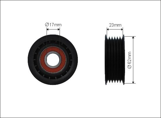 Caffaro 500173 - Направляющий ролик, поликлиновый ремень parts5.com